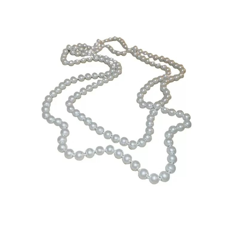 Elegant Long Pearl Collarbone Necklace - Glamora