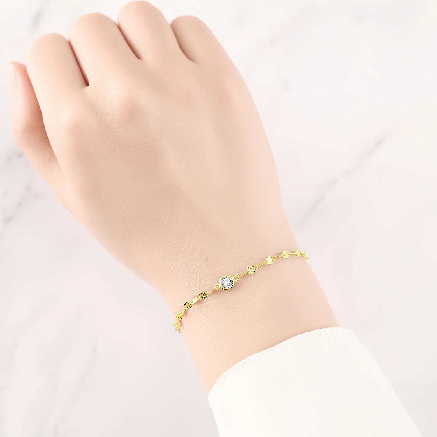 925 Sterling Silver Zircon Charm Bracelet - Glamora