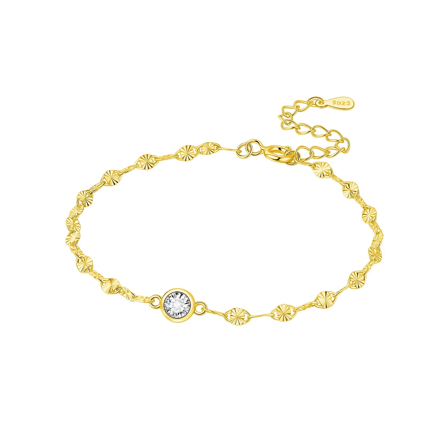 925 Sterling Silver Zircon Charm Bracelet - Glamora