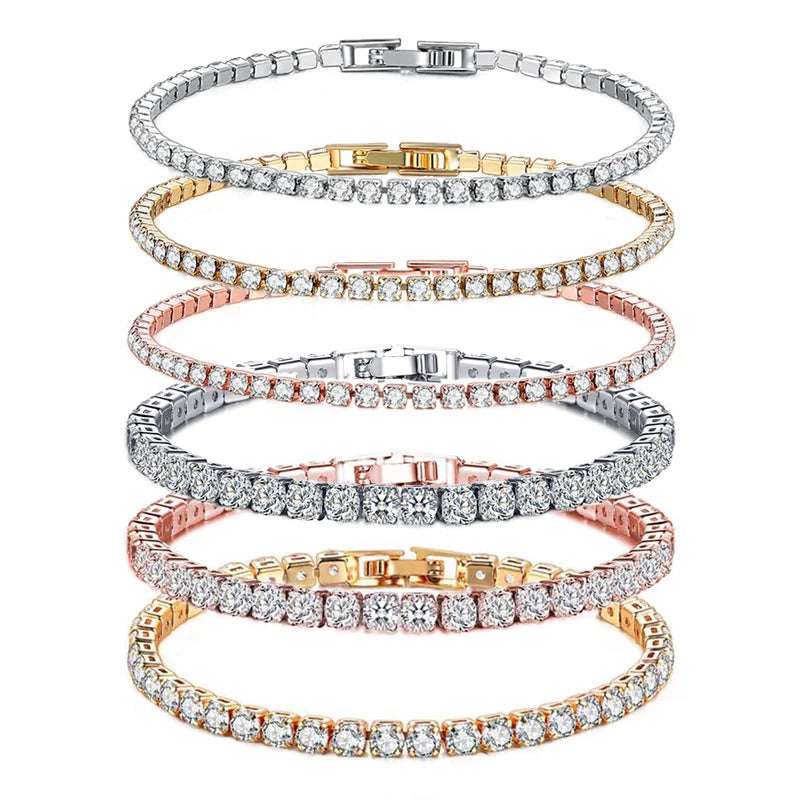 Rose Gold Zirconia Sterling Tennis Bracelet - Glamora