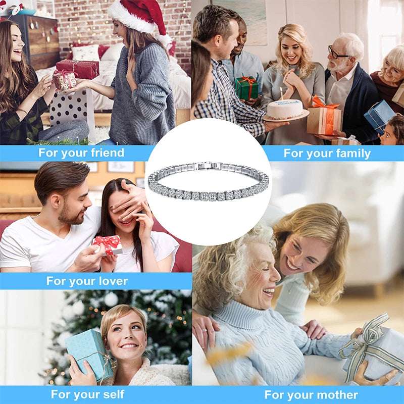 Rose Gold Zirconia Sterling Tennis Bracelet - Glamora