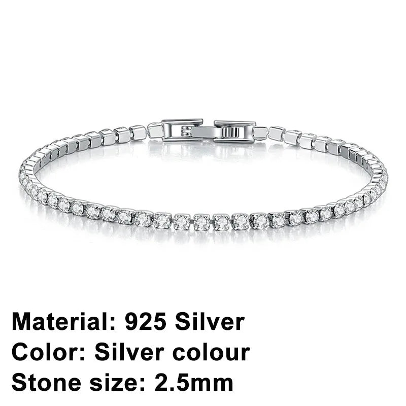 Rose Gold Zirconia Sterling Tennis Bracelet - Glamora