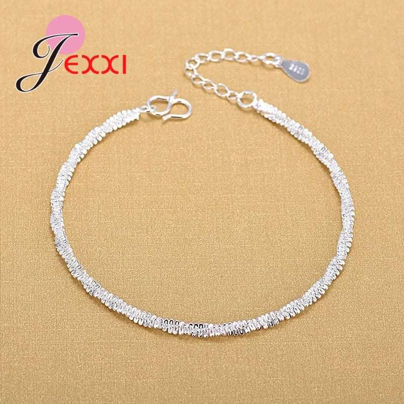 Sterling Silver Geometric Beaded Bracelet - Glamora