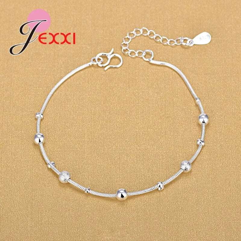 Sterling Silver Geometric Beaded Bracelet - Glamora