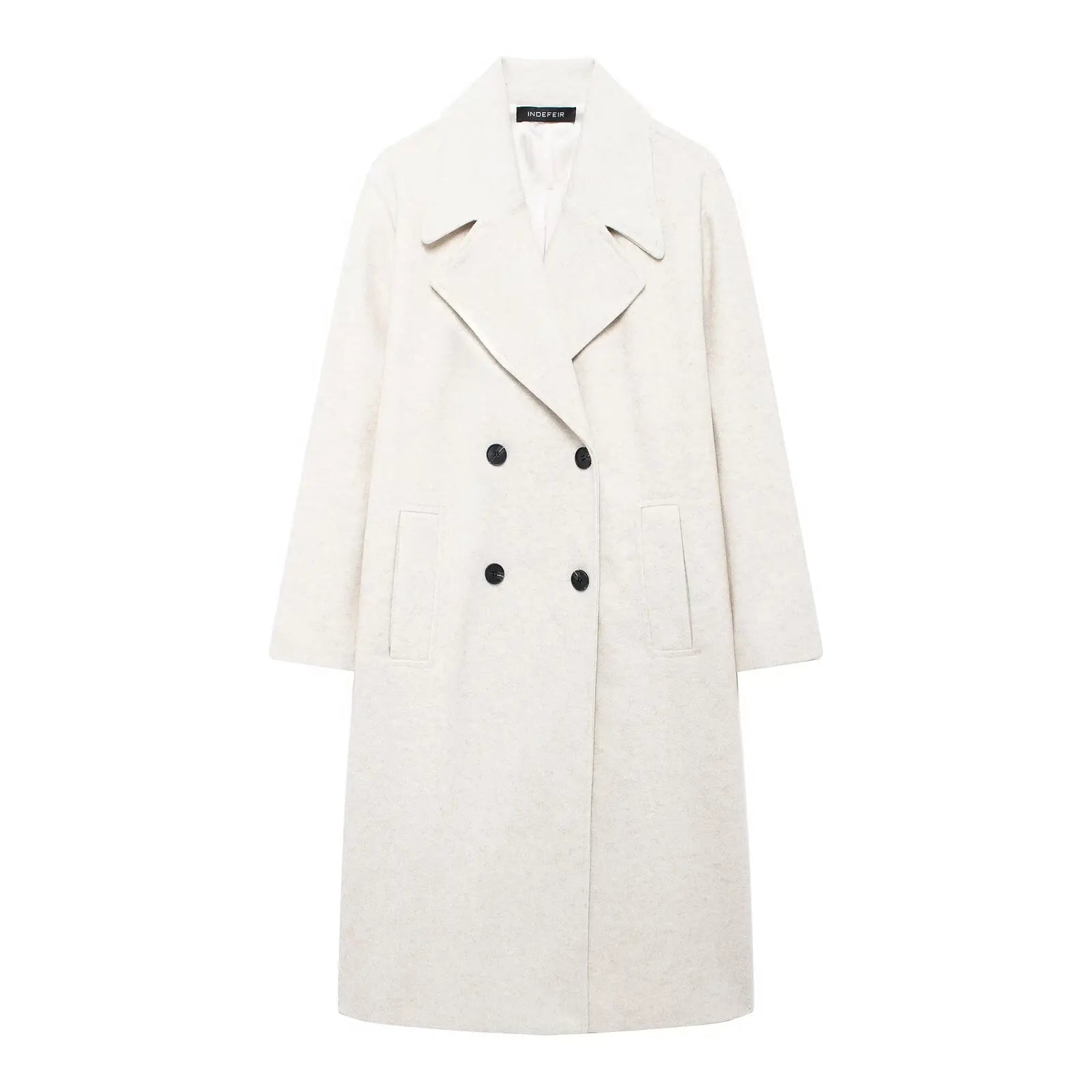 Double Breasted Wool Coat Warmth Women - Glamora