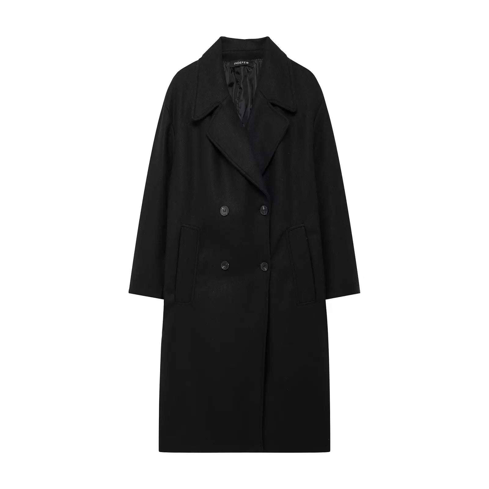 Double Breasted Wool Coat Warmth Women - Glamora