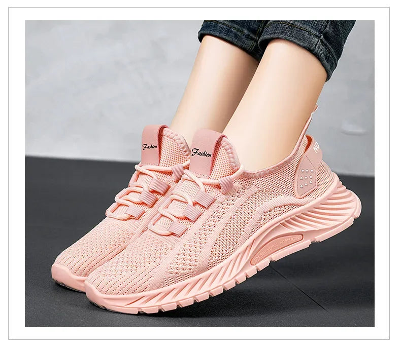 Breathable Knit Sneakers Comfort Walkers Women - Glamora