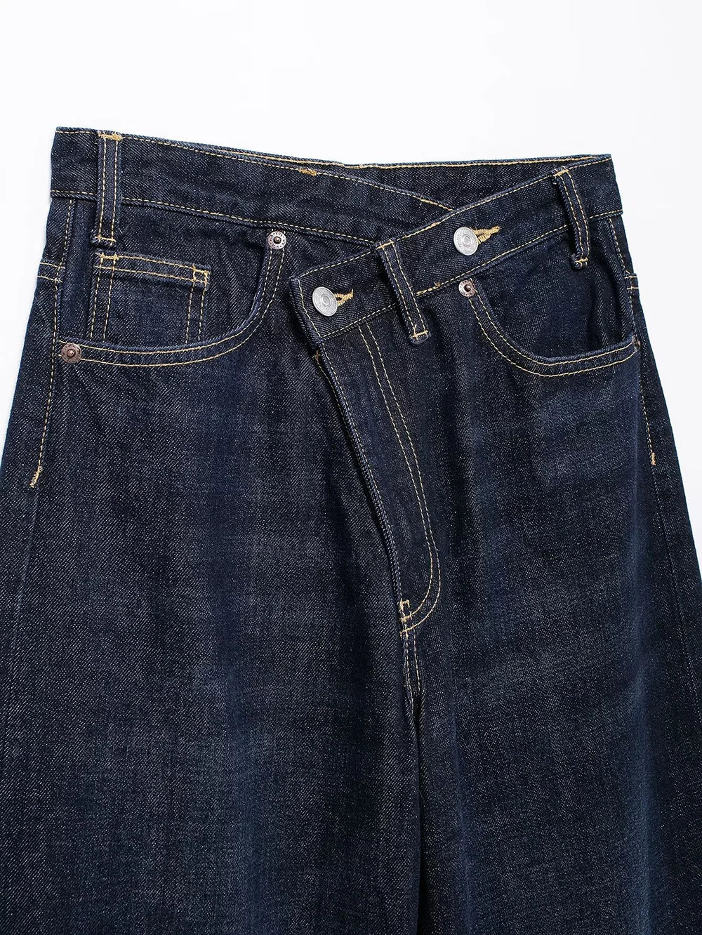 Asymmetric High Waist Wide Leg Jeans - Glamora