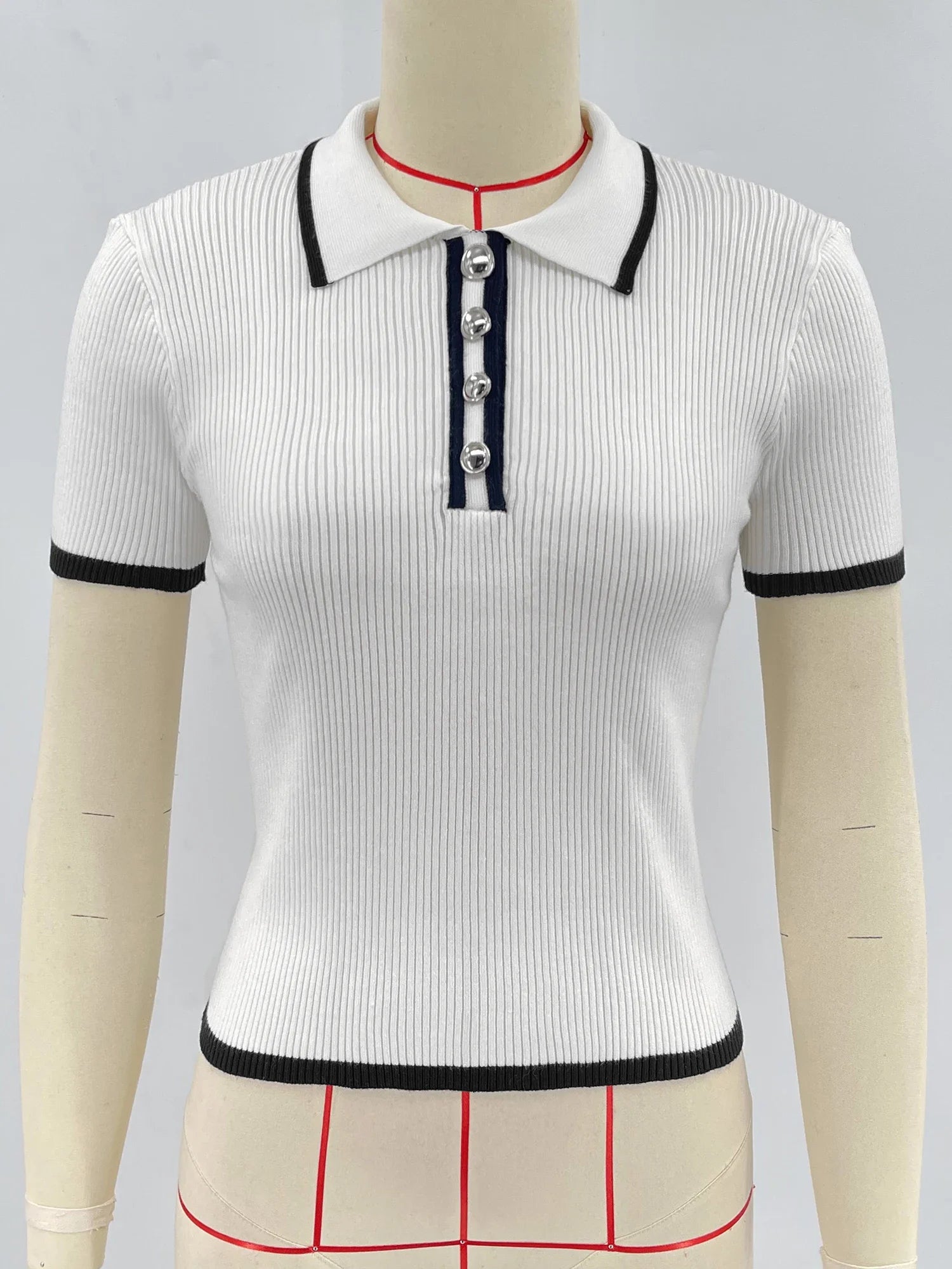Knitted Short Sleeve Pullover Slim Fit Women - Glamora