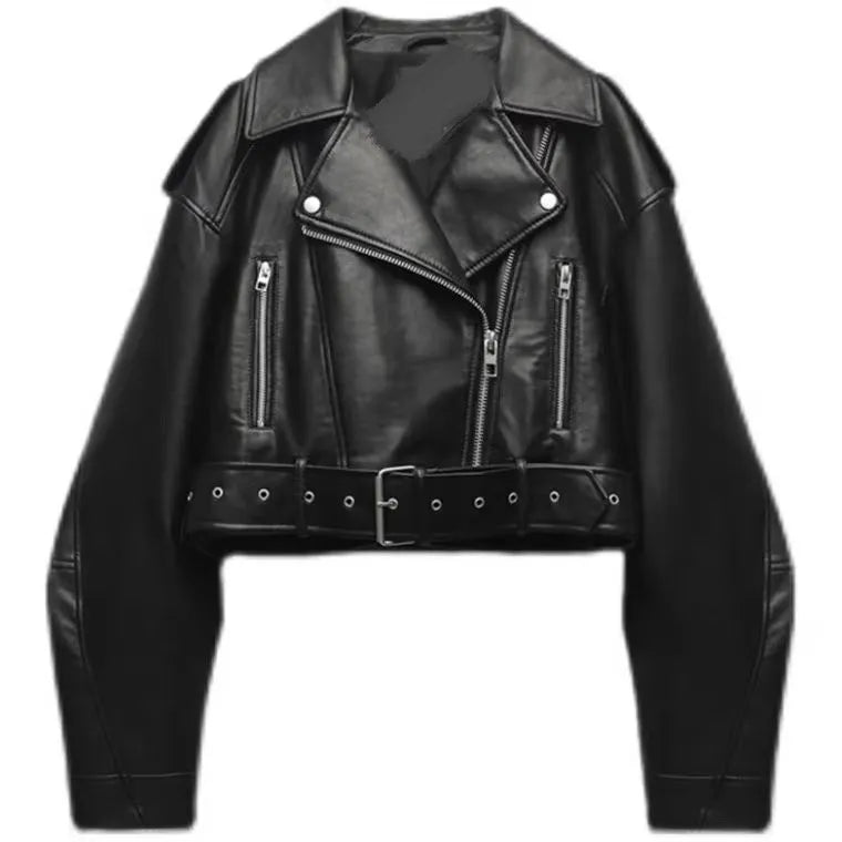 Oversized Faux Leather Jacket Stylish Streetwear - Glamora