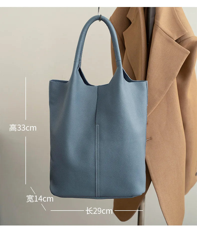 Soft Leather Tote Large Capacity Women - Glamora