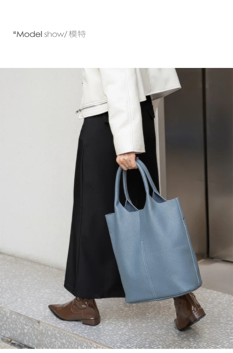 Soft Leather Tote Large Capacity Women - Glamora