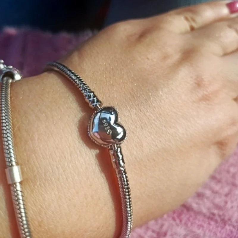 Handmade Sterling Silver Zircon Heart Set - Glamora