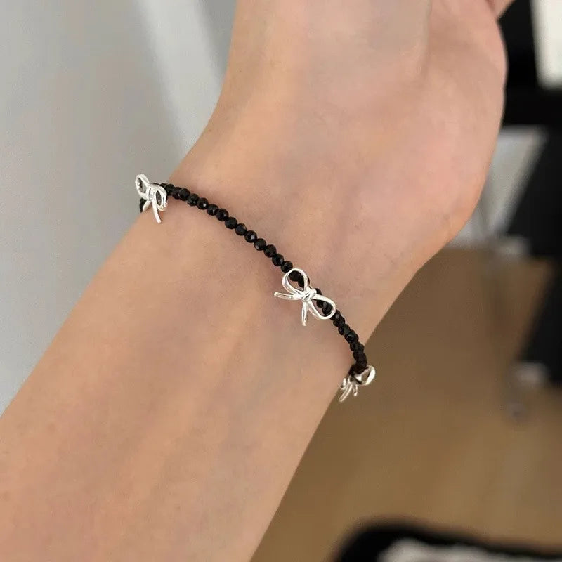 Luxury Beaded Bow Pendant Necklace - Glamora