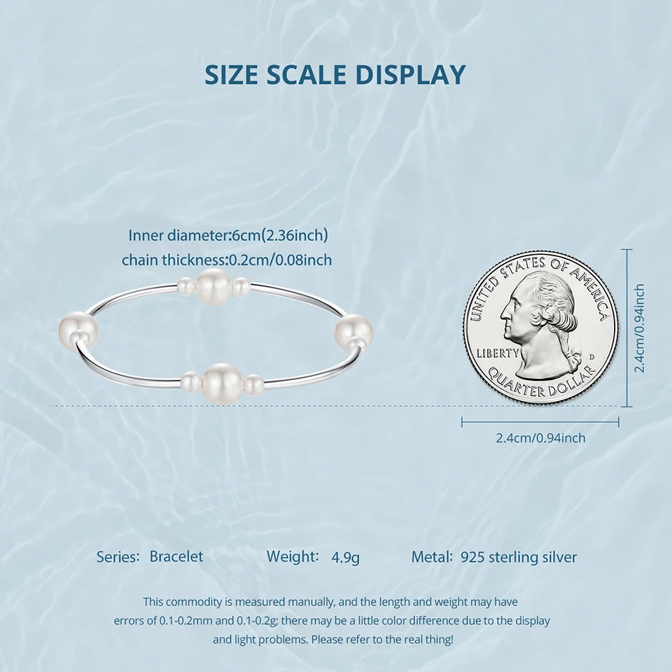 Sterling Silver Hanadama Pearl Bangle - Glamora