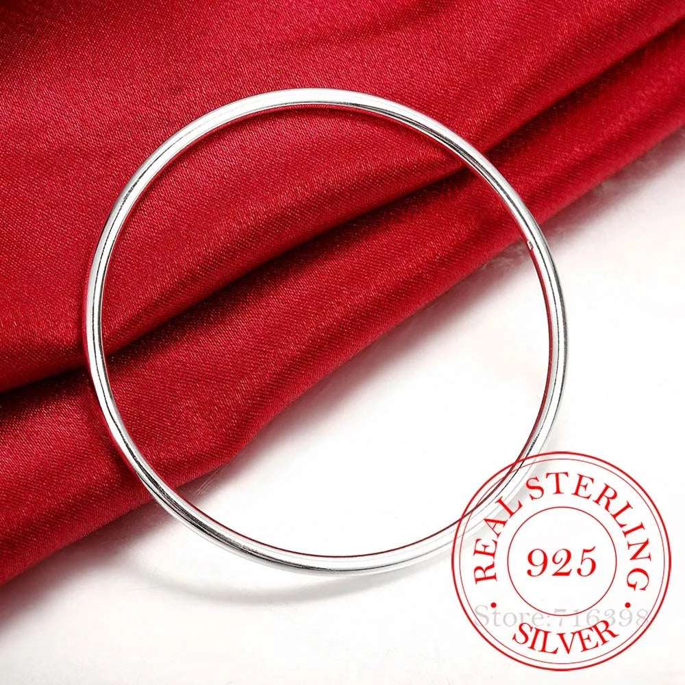 925 Sterling Silver Smooth Adjustable Bracelet - Glamora