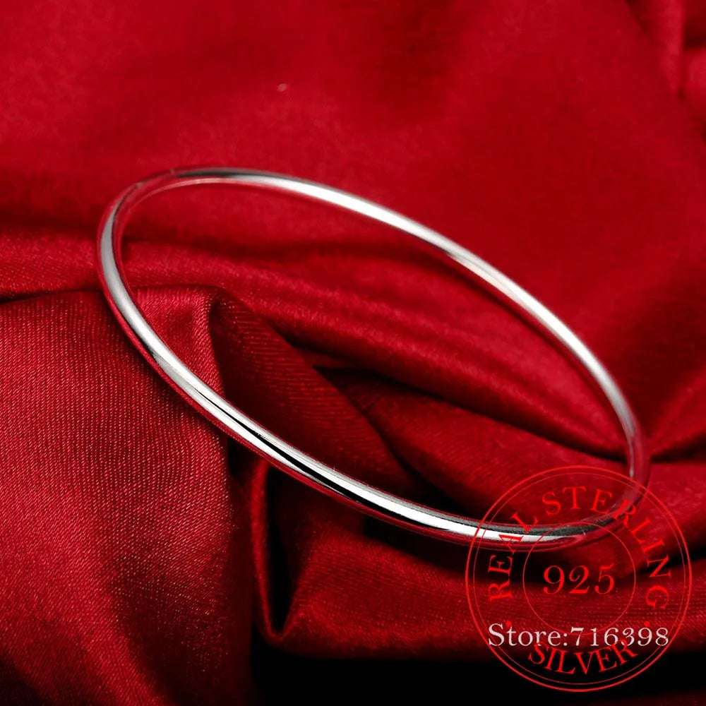 925 Sterling Silver Smooth Adjustable Bracelet - Glamora
