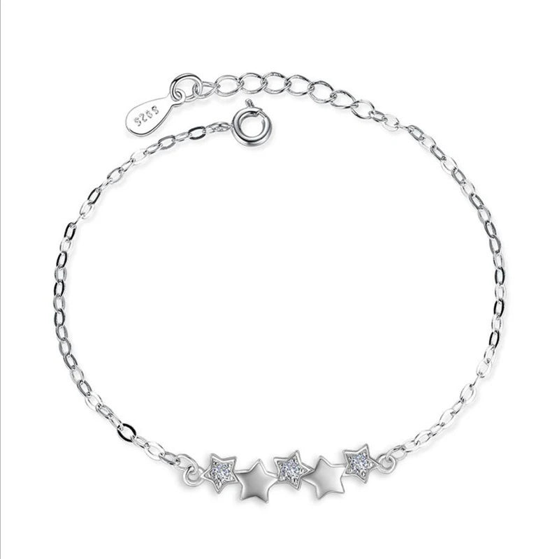 925 Sterling Silver Star Cubic Zirconia Bracelet - Glamora