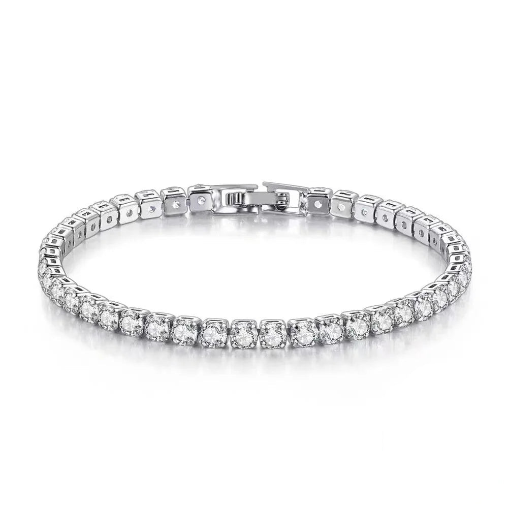 925 Sterling Silver Zircon Wedding Bracelet - Glamora