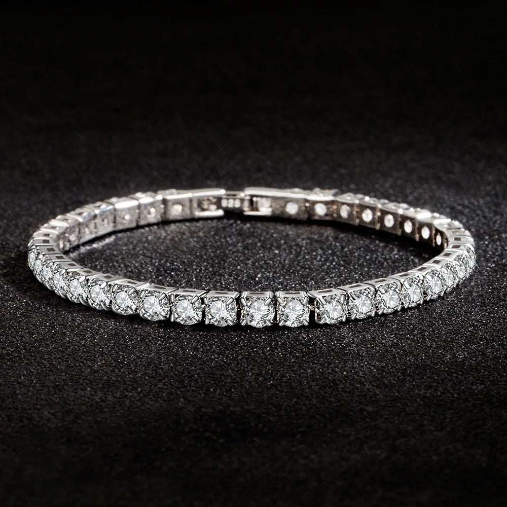 925 Sterling Silver Zircon Wedding Bracelet - Glamora
