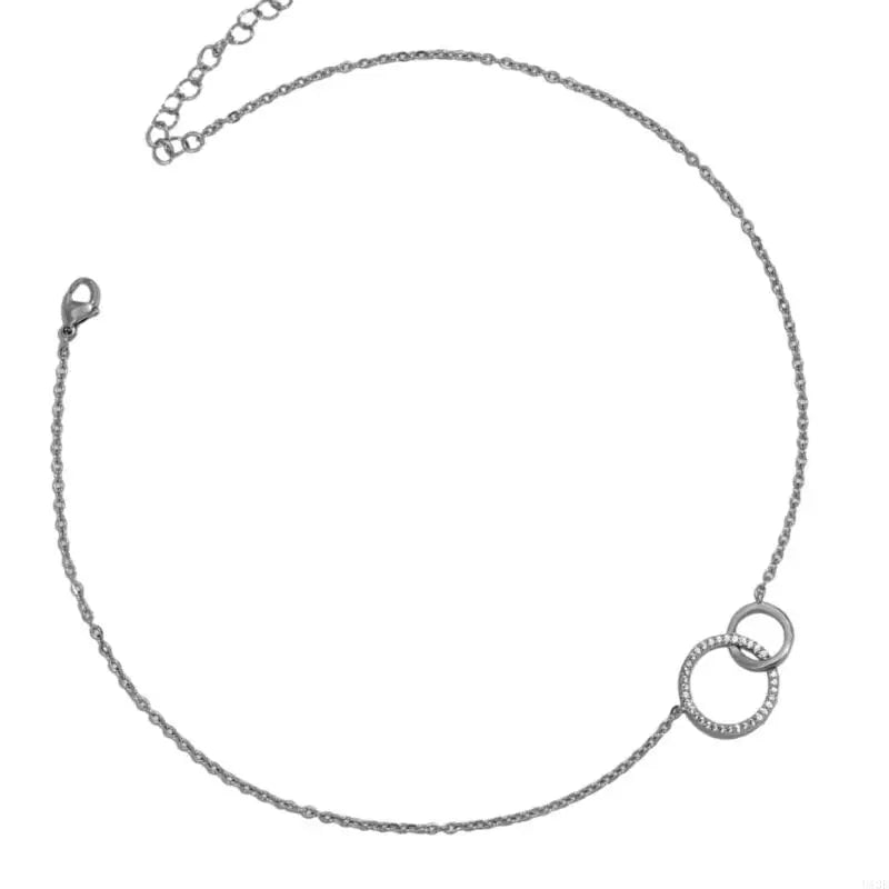 Dainty Double Circle Brass Necklace - Glamora