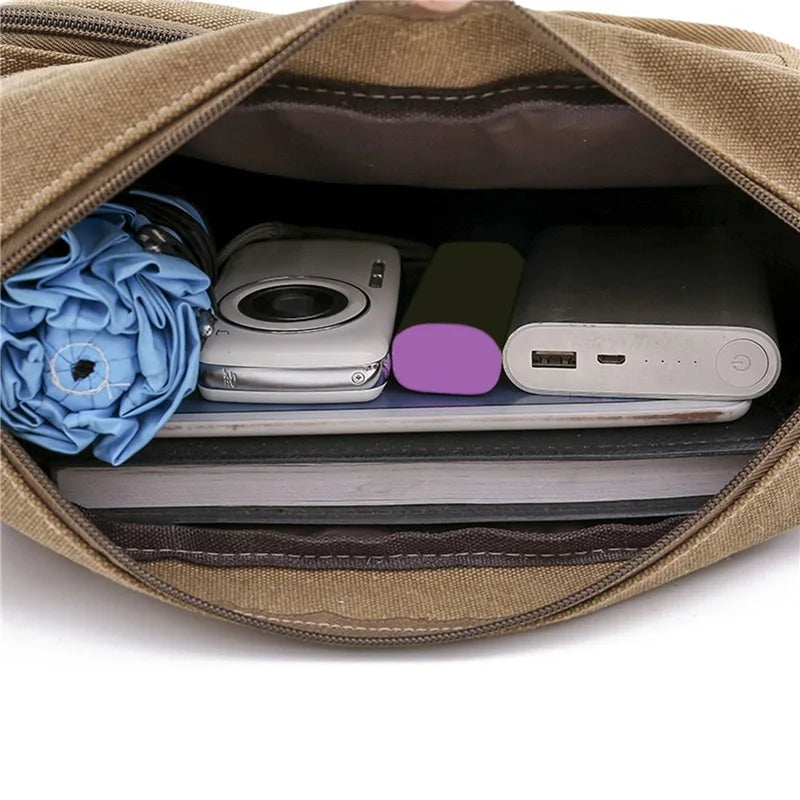 Durable Canvas Crossbody Bag Travel - Glamora