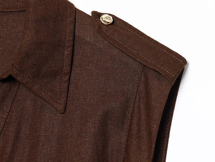 Pleated Belted Dress Elegant Spring Wear - Glamora