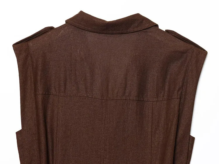 Pleated Belted Dress Elegant Spring Wear - Glamora