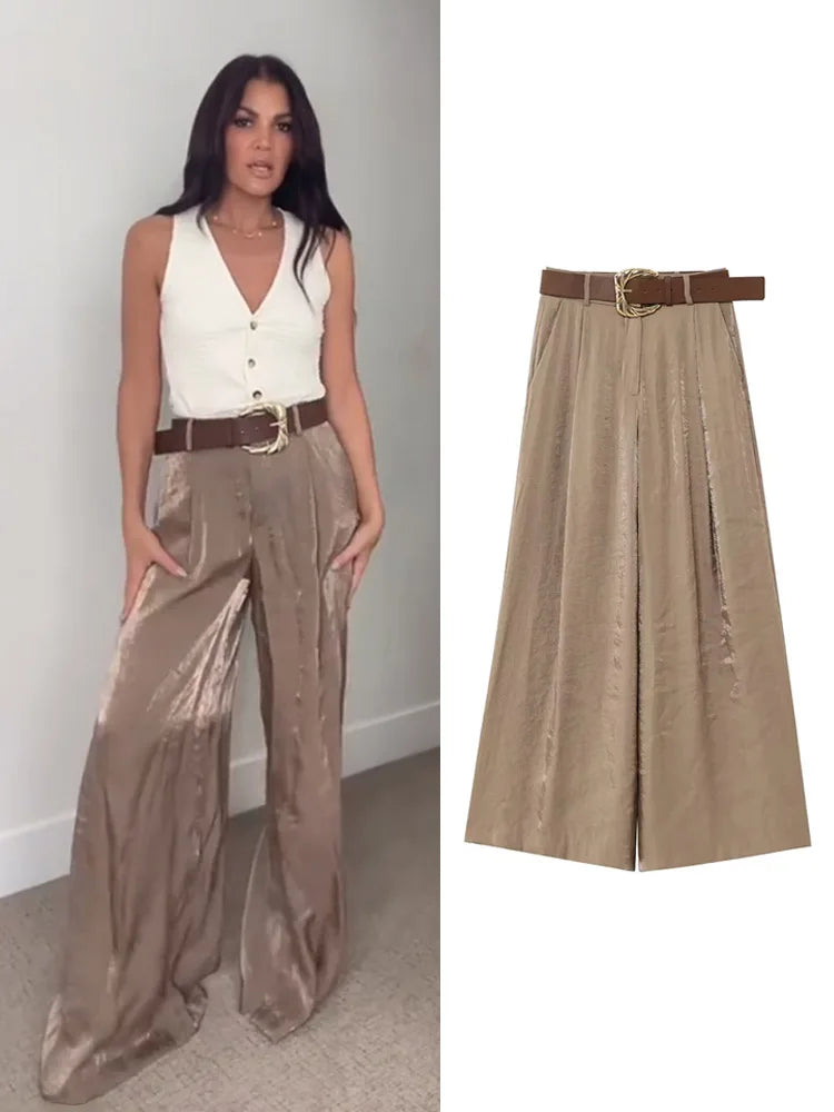 Wide Leg Pants Elegant Casual Wear - Glamora