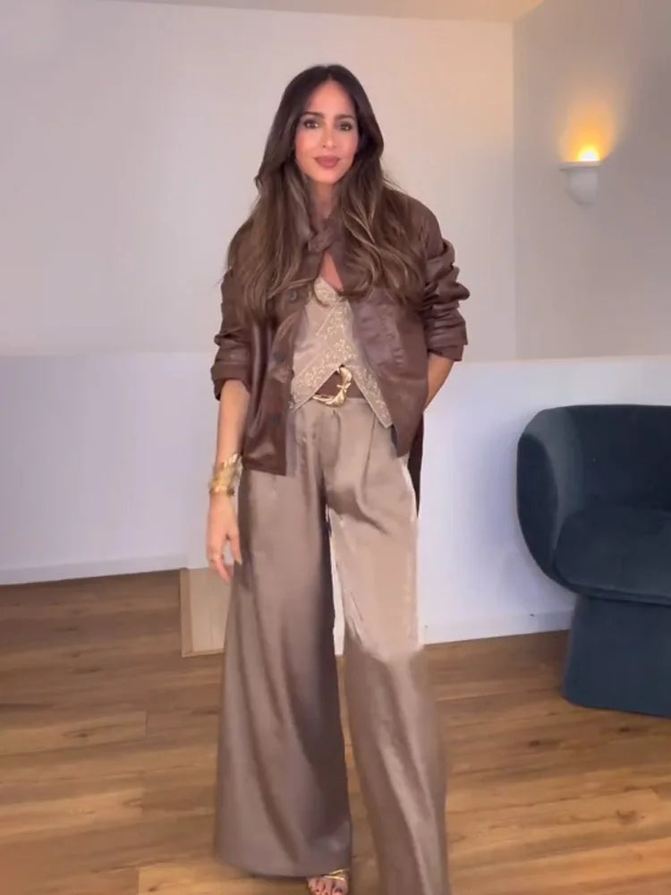 Wide Leg Pants Elegant Casual Wear - Glamora