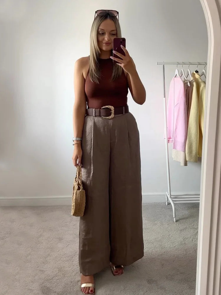 Wide Leg Pants Elegant Casual Wear - Glamora