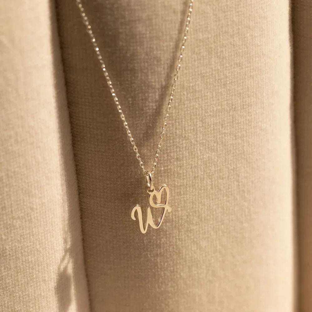 Stainless Steel Initial Pendant Necklace - Glamora