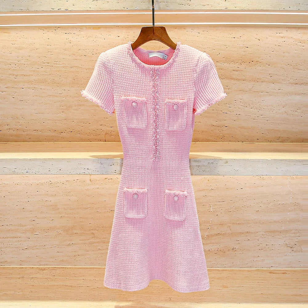 Knitted Tassel Corset Dress Elegant Women - Glamora