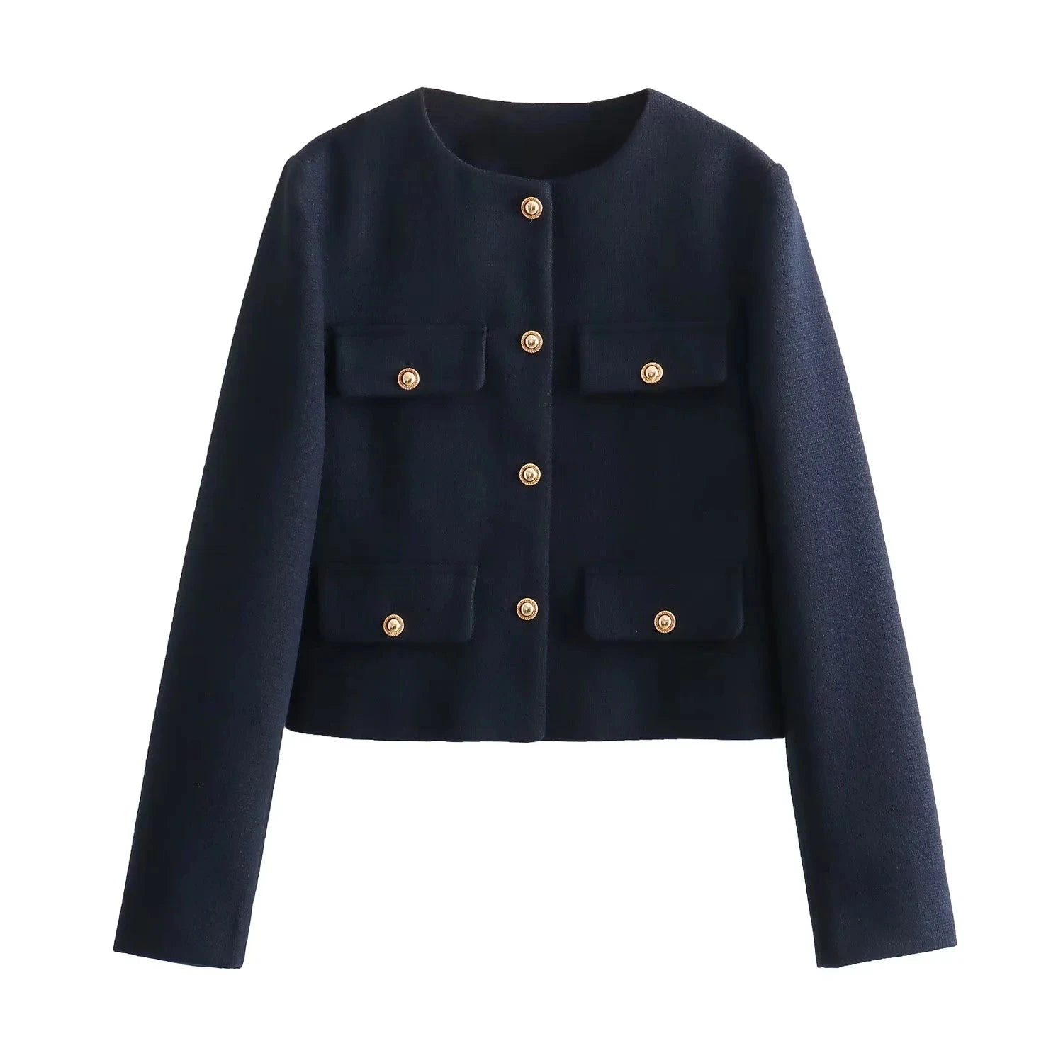 Cropped Button Jacket Warm Stylish Women - Glamora