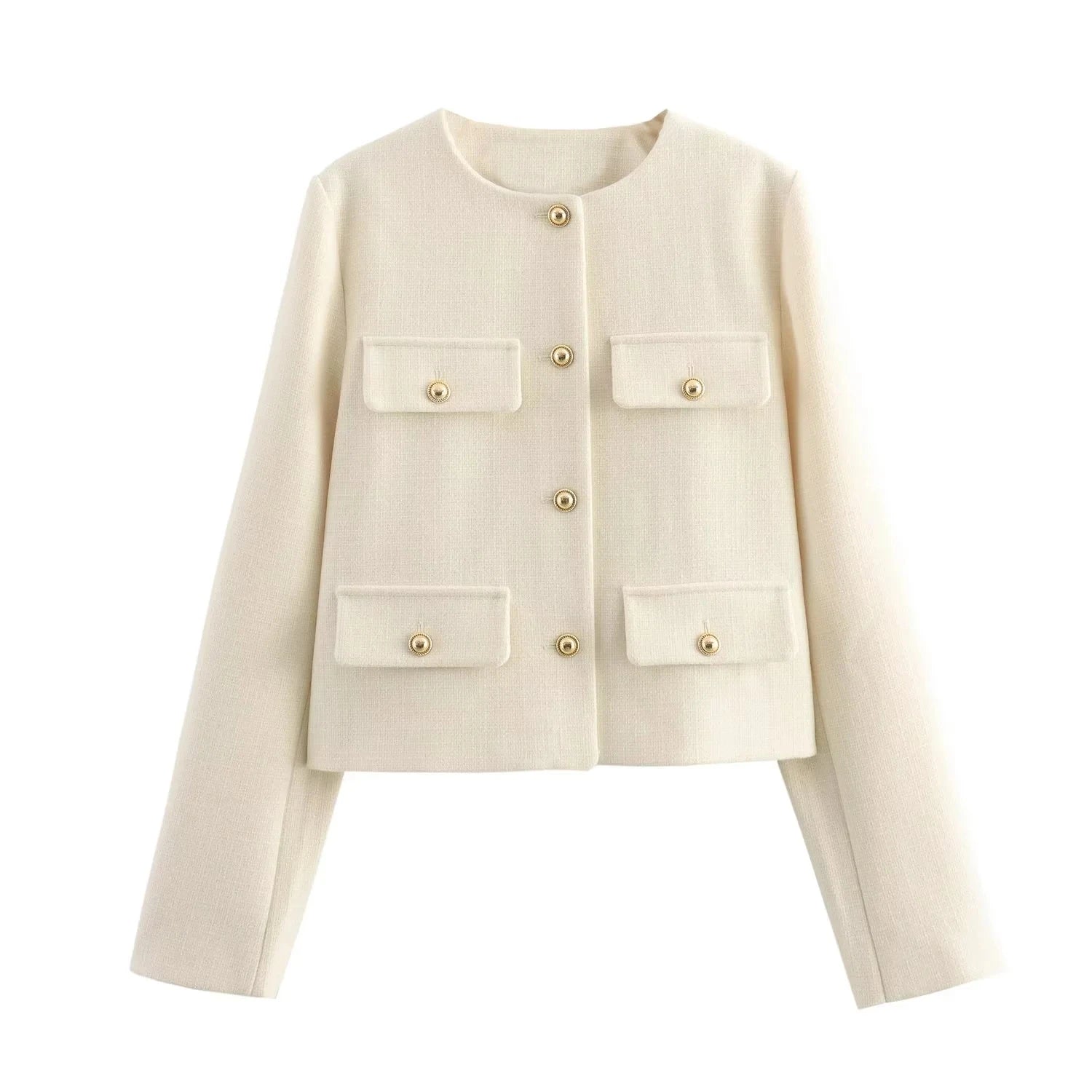 Cropped Button Jacket Warm Stylish Women - Glamora