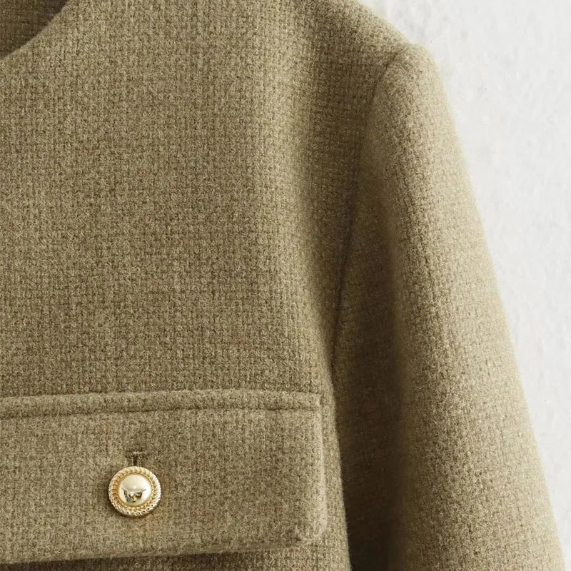 Cropped Button Jacket Warm Stylish Women - Glamora