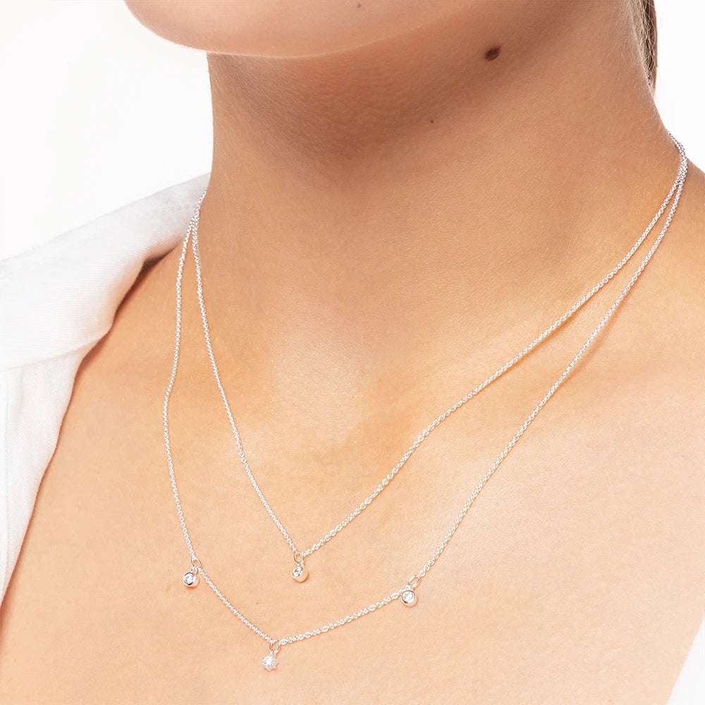 925 Sterling Silver Double Layer Necklace - Glamora