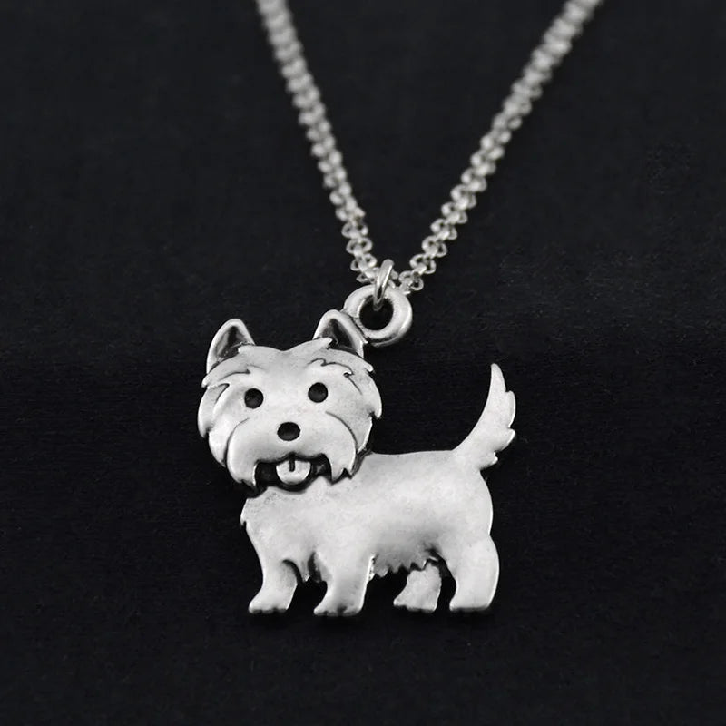 Boho Copper Westie Pendant Necklace - Glamora