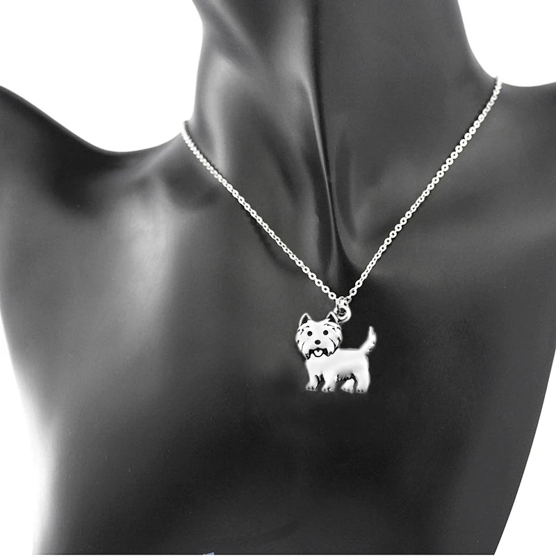 Boho Copper Westie Pendant Necklace - Glamora