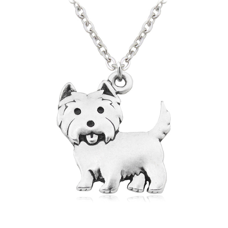 Boho Copper Westie Pendant Necklace - Glamora