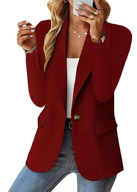 Oversized Blazer Jacket Elegant Business Wear - Glamora