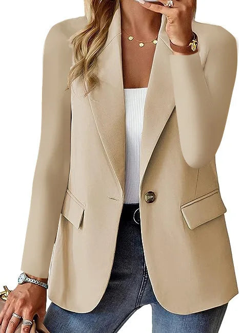 Oversized Blazer Jacket Elegant Business Wear - Glamora