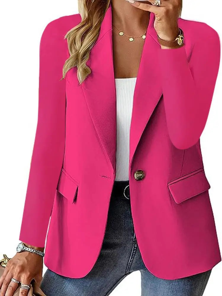 Oversized Blazer Jacket Elegant Business Wear - Glamora
