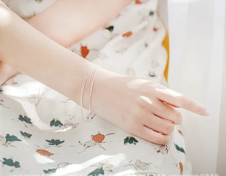 925 Sterling Silver Layered Korean Bracelet - Glamora