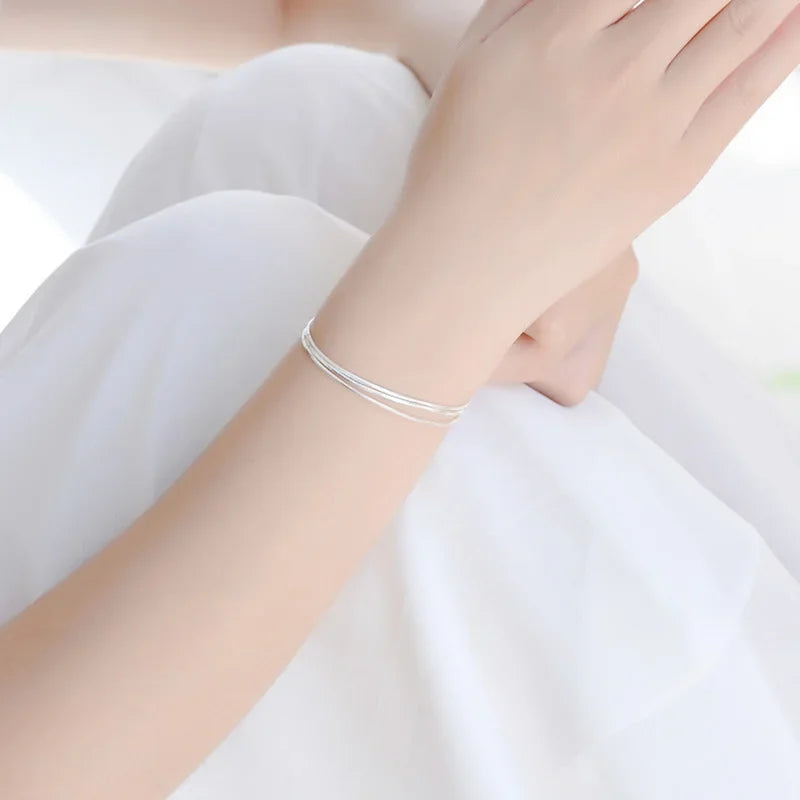 925 Sterling Silver Layered Korean Bracelet - Glamora