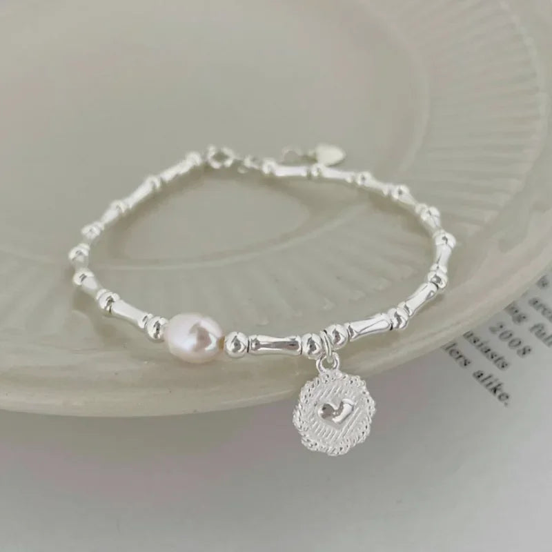 Adjustable 925 Sterling Silver Pearl Bracelet - Glamora