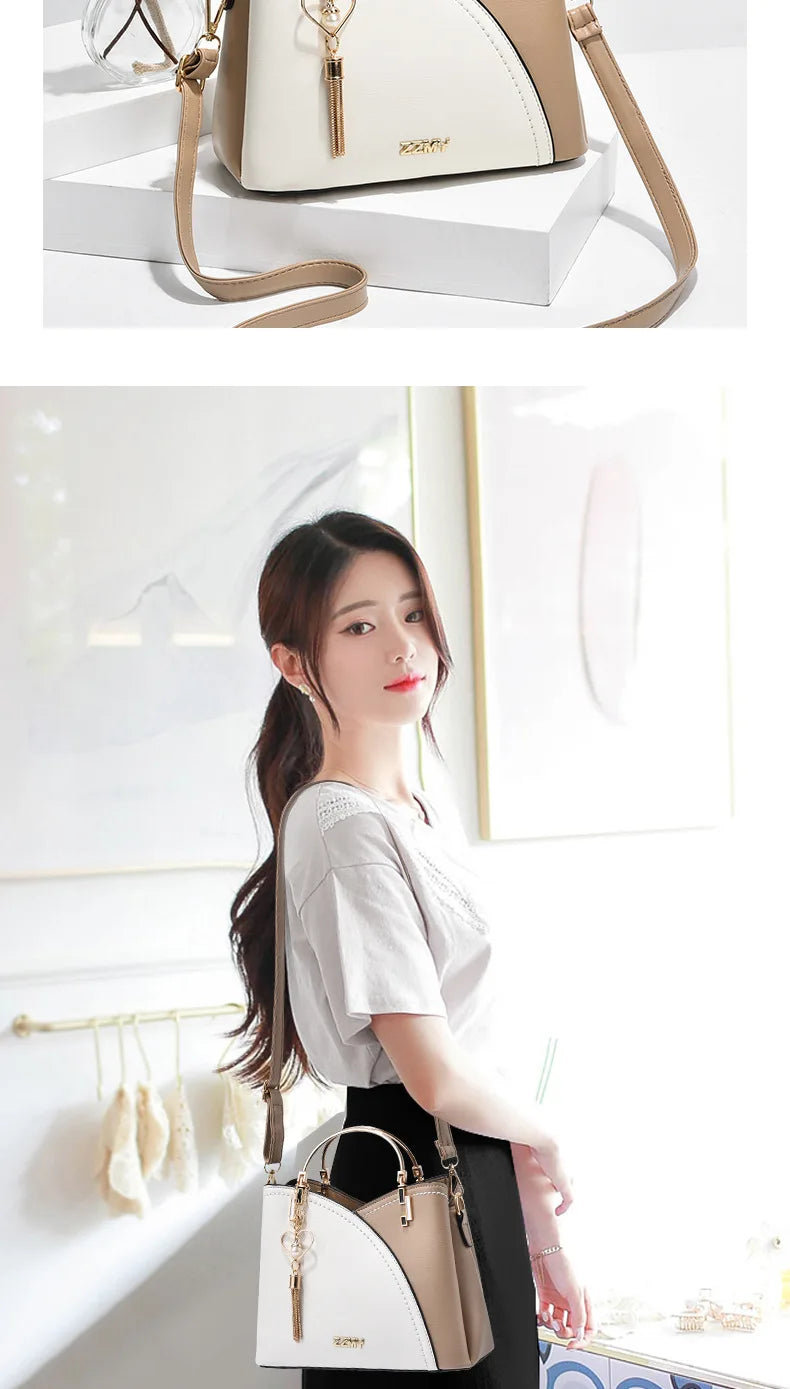 Large Capacity Patchwork Handbag Stylish Women - Glamora