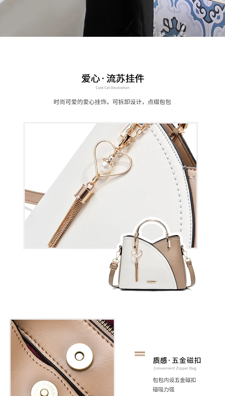 Large Capacity Patchwork Handbag Stylish Women - Glamora