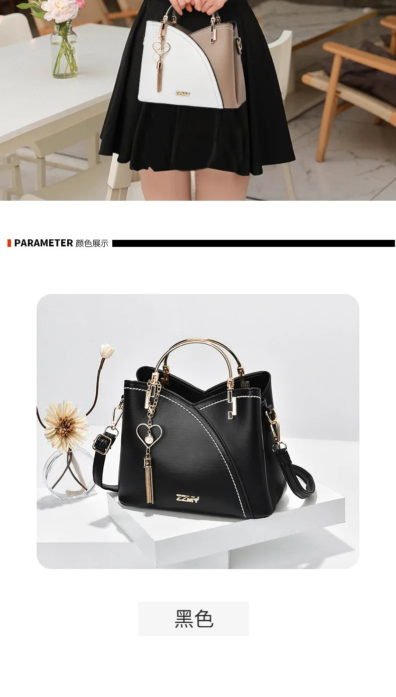 Large Capacity Patchwork Handbag Stylish Women - Glamora