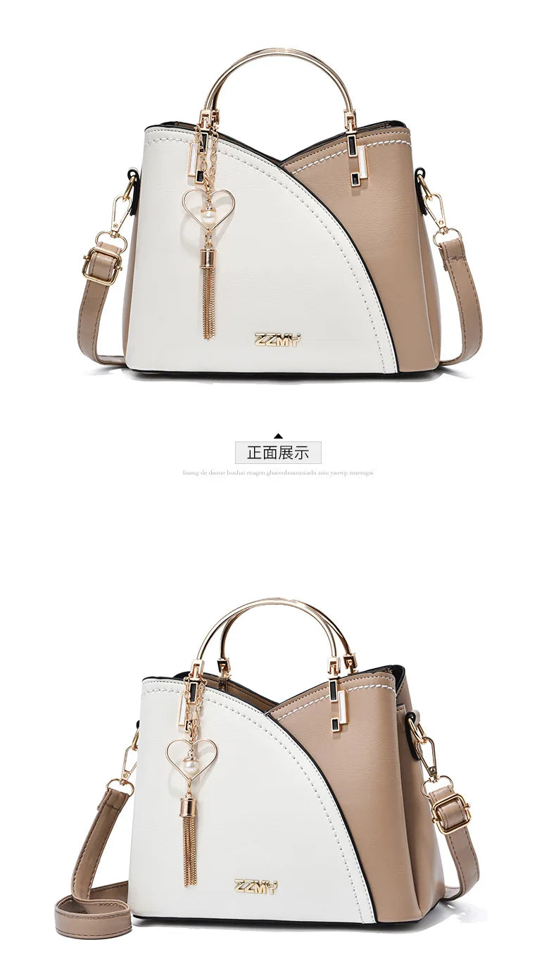 Large Capacity Patchwork Handbag Stylish Women - Glamora